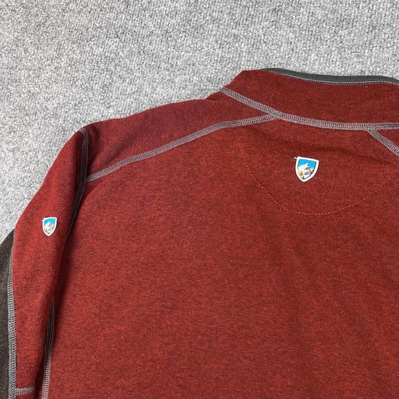Kuhl Revel 1/4 Zip Sweater Mens XL Red Gray Kashmira Hiking Wicking Outdoor - Picture 4 of 9